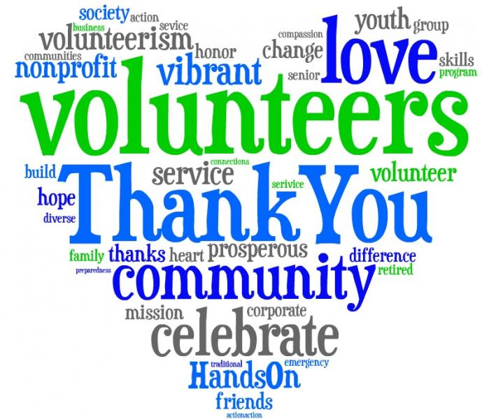 Program Management Team sends thanks to our Volunteers